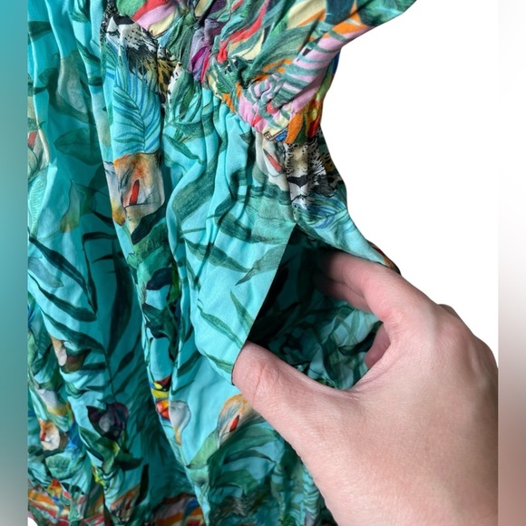 Johnny Was Taina Dolman Swim Cover Up Size Small Kimono Jungle Print Tropical - Picture 2 of 10